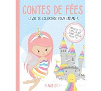 Conte de Fées: Livre Coloriage Enfants 4 ans et + | Coloriage Princesse, Fée, Sirène, Prince, Licorne, Château, Pirate | Cadeau Fille