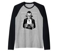 Conte Dracula Mostro Vampiro Foto segnaletica Maglia con Maniche Raglan