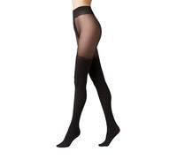 Conte elegant Chance 50 den Collant da Donna con Effetto Parigine in Microfibra Design Reggicalze Spessi Elastici con Tassello in Cotone Lycra Moda Resistente, Nero, 2