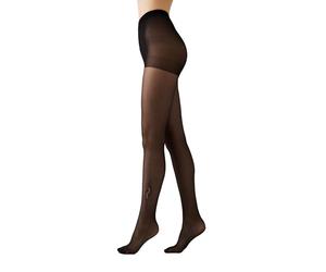 Conte elegant Sheen 20 den Collant da Donna con Applicazione Cristalli e Flock Velati Elastici con Tassello in Cotone Alla Moda Serata, Nero, 4