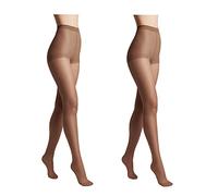 Conte elegant SOLO 20 DEN Set di 2 Collant da Donna Semiopachi, Resistenti - Collant da Donna Sottili con Slip Marcati - Calze Lisce - Taglia 5 -