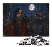 Conte Vampiro Gotico Puzzle in Legno 1000 Pezzi Adulti E Ragazzi,Gioco Educativo,Antistress Dracula Vittoriano,Sfida Impossibile,Legno,dai 14 Anni,Decorazione Casa,Idea Regalo (75x50cm)