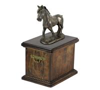 Contea - urna per ceneri di cavallo, urna con statuetta, elegante urna con caval