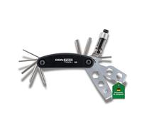 CONTEC Strumento multifunzione per bicicletta 15, 15 in 1, strumento multifunzione, set di riparazione, mini tool, multi-purpose, esagono incassato, cacciavite, leggero, nero
