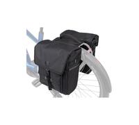 CONTEC Via Weekender - Borsa doppia per bicicletta, 33 litri, in poliestere, include adattatore Racktime Snap-it preassemblato, riflettente, nero, 33 x 36 cm, 1 pezzo