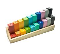 conteggianti in legno , set di educativo impilabile | Gioco di dadi impilabili in legno multicolore, giocattolo educativo a forma di geometria, pannello in compensato naturale