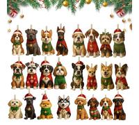 Conteggio Alla Rovescia Per Natale | Decorazione Per Cani In Acrilico 2D Per Il Conto Alla Rovescia,Decorazione Natalizia Per Cane Da 24 Giorni - Per Feste Natalizie Albero Scrivania Finestra Porta Pa