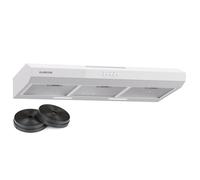 Contempo 90 - Cappa aspirante sottopensile, 90 cm, 200 m³/ora, LED, acciaio inox, vetro acrilico