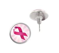 Contemporaneo Cancro Al Seno Consapevolezza Accessorio Borchie Orecchini per Le Donne Vacanza Gioielli Accessori Gemme Vetro Carità Gioielli, One Size, come descritto