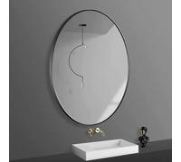 Contemporary Black/Gold Framed Oval Wall Mirror For Vanity Bedroom(Black)