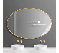 Contemporary Black/Gold Framed Oval Wall Mirror For Vanity Bedroom(Gold)