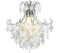 Contemporary Wind Chimes Pendant Seashell Crystal Shade Chandelier E14 Ceiling Light Kitchen Island Dining Table Hotel Hanging Lights(A)