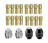Contencinty Set di pinze per mandrini per trapano, con adattatore a cambio rapido e dado per trapano rotante, kit di ricambio da 1/32" a 1/8"