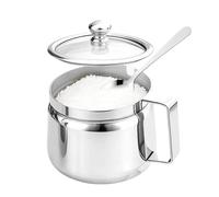 Contenedor De Azúcar Para Bar De Café - Contenedor De Ghee, Bote De Acero Inoxidable De 500 Ml, Olla De Almacenamiento De Condimentos Con Tapa Y Cuchara - Para Cocina Té Azúcar Sal Cocción