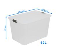 Contenitore 3,6-60 L scatola di plastica con coperchio scatola chiudibile ves...