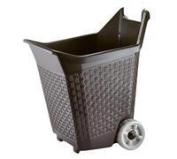 CARRELLO DA GIARDINO CACAO CON RUOTE TROLLEY PORTA LEGNA PELLET MANGIME 60 Kg