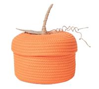 Contenitore a forma di zucca, cestino per zucche in corda di cotone, cestino per caramelle, secchio per zucca di Halloween, cestino decorativo con coperchio per uova di Pasqua