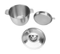 Contenitore a grasso da 2,8 litri con filtro a rete fine, vaso di stoccaggio dell'olio in acciaio inossidabile a grande capacità Pentola per cucina