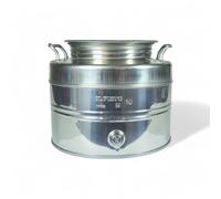 contenitore acciaio inox per olio con tappo a vite e attacco rubinetto