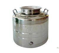 FUSTO CONTENITORE OLIO FONDO SALDATO ACCIAIO INOX BOCCA LARGA LT.30