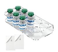 Contenitore adesivo per fiale, supporto per bottiglie, organizer da 20,3 cm con supporto resistente, supporto con resistenza, design salvaspazio per accessori per frigorifero, organizer per fiale per