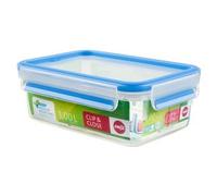 Emsa 508540 contenitore rettangolare per alimenti con coperchio, 1,0 litri, trasparente/blu