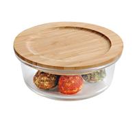 Contenitore Alimenti Frigo Vetro con Coperchio Bamboo ø 13 cm - KESPER