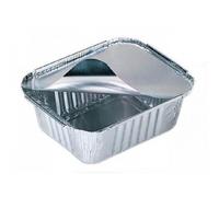 CONTENITORE ALLUMINIO CON COPERCHIO 4 PORZIONI X 2 PEZZI
