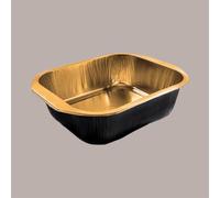 Contenitore Alluminio Oro Nero 1 Porzione Eclipse per Microonde Smoth Wall 157x124H40mm AS220497 50 pezzi