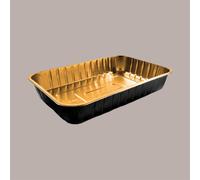 Contenitore Alluminio Oro Nero 4 Porzioni Eclipse per Microonde Smoth Wall 293x193H45mm AS222040 50 pezzi