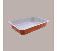 Contenitore Alluminio Terracotta interno bianco laccato 6 Porzioni Smothwall 293x193H45mm AS222040 50 pezzi