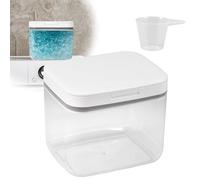Contenitore automatico pop-up per detersivo, contenitore per bucato con misurino, contenitore sigillato per detersivo da bagno con coperchio per cialde, bombe da bagno, booster di profumo (4,5 l)