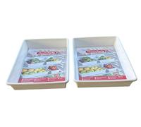 Contenitore Bacinella Vasoio per Frigo Organizzatore Frigorifero Uso Alimentare (2 pezzi 34 x 26 x 6,5 cm 4,3 Lt)
