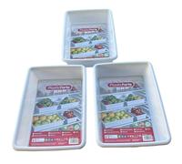 Contenitore Bacinella Vasoio per Frigo Organizzatore Frigorifero Uso Alimentare (3 pezzi 26 x 19 x 6 cm 2 Lt)