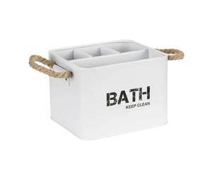 Contenitore bagno Wenko Gara 4 scomparti in acciaio bianco