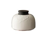 Contenitore Barattolo for il tè sigillato in ceramica di pino goffrato Barattolo vuoto for uso domestico in porcellana bianca cinese piccolo per la conservazione degli alimenti