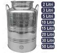 Contenitore Bidone Fusto in acciaio Inox 2 3 5 10 15 30 50 Litri per Vino Olio