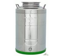 FUSTO CONTENITORE OLIO FONDO SALDATO ACCIAIO INOX BOCCA LARGA LT.50