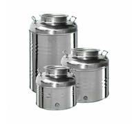 Contenitore Bidone Fusto per Olio In Acciaio Inox 15 30 50 Litri Made In Italy