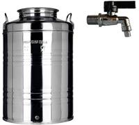 CONTENITORE BIDONE FUSTO PER OLIO IN ACCIAIO INOX 15 30 50 LITRI MADE IN ITALY