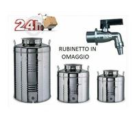 BIDONE CONTENITORE FUSTO OLIO OLIVARI 30LT IN ACCIAIO INOX 18/10 MADE IN ITALY