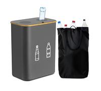 Contenitore Bottiglie a Rendere Relaxdays 160l, 2 Sacchetti, HxLxP: 75x57x37 cm, Raccoglitore Vetro e plastica, Grigio