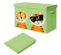 Contenitore Box 2 Scomparti Porta Giocattoli Pieghevole con Coperchio 80LT Organ