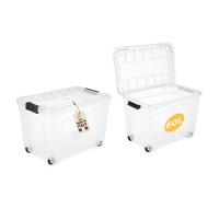 Contenitore Box 60L Magic 4 aperture con Ruote Trasparente