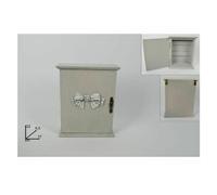 CONTENITORE BOX CASSETTA PORTA CHIAVI PORTACHIAVI IN LEGNO CON FIOCCO 17X22X6.5C
