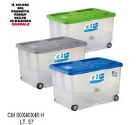 Stefanplast Vasco 57L Scatola Contenitore con Coperchio e Ruote - 13092