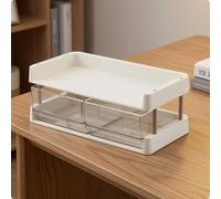Contenitore Cassetti Trasparenti Color Crema Organizer Trasparente a Cassetti