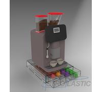Contenitore cassetto porta capsule caffè 5 scomparti in plexiglass TRASPARENTE