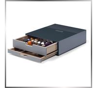 CONTENITORE CASSETTO PORTA CAPSULE CIALDE CAFFE' METALLO ESTRAIBILE GRIGIO/NERO