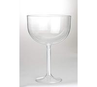 Contenitore Ciotola forma Calice Vino - con gambo alto e coppa Trasparente - in plastica - Alzata per caramelle, marshmallow, dolci ecc. - Addobbo, decorazione tavola torta, buffet ecc.